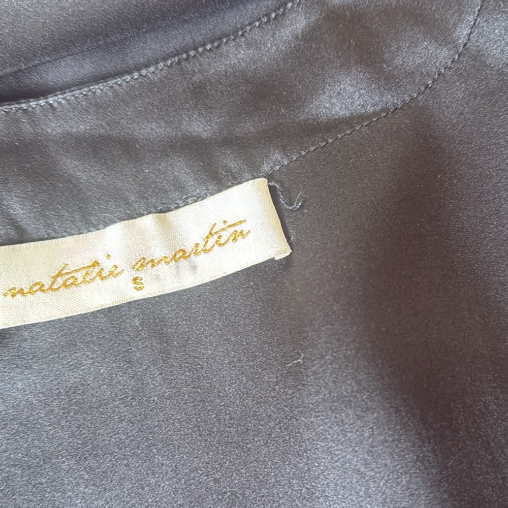 Natalie Martin Silk  Black Long Sleeve Robe - Picture 7 of 11
